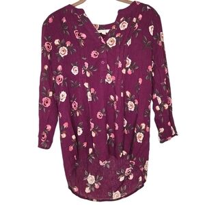 NWOT fun2fun High/Low Pleated 3/4 Length Sleeve Top Size XS